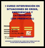 I CURSO "INTERVENCIÓN EN SITUACIONES DE CRISIS, EMERGENCIAS Y CATÁSTROFES"